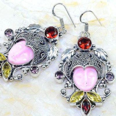 Gr 0598h boucles pendants oreilles bouddha grenat mozambique achat vente bijou argent 926