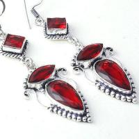 Gr 0606f boucles pendant oreilles grenat achat vente bijou ethnique argent 925