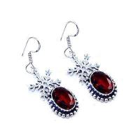 Gr 0609a boucles pendants oreilles grenat achat vente bijou argent 925