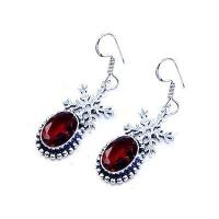 Gr 0609b boucles pendants oreilles grenat achat vente bijou argent 925