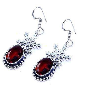 Gr 0609c boucles pendants oreilles grenat achat vente bijou argent 925