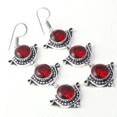 Gr 0614g boucles oreilles grenat achat vente bijoux argent 925