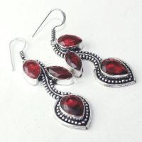 Gr 0615e boucles pendant oreilles grenat achat vente bijou ethnique argent 925