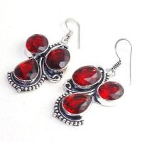 Gr 0619f boucles oreilles grenat achat vente bijoux argent 925