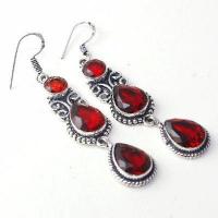 Gr 0621d boucles pendant oreilles grenat achat vente bijou esoterique argent 925