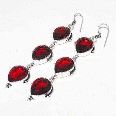 Gr 0622g boucles oreilles grenat achat vente bijoux argent 925