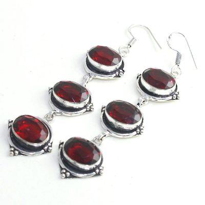 Gr 0623f boucles oreilles grenat achat vente bijoux argent 925
