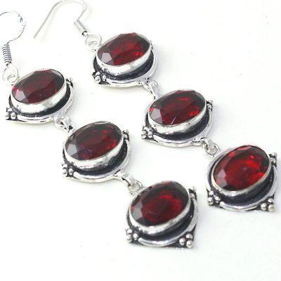 Gr 0623g boucles oreilles grenat achat vente bijoux argent 925