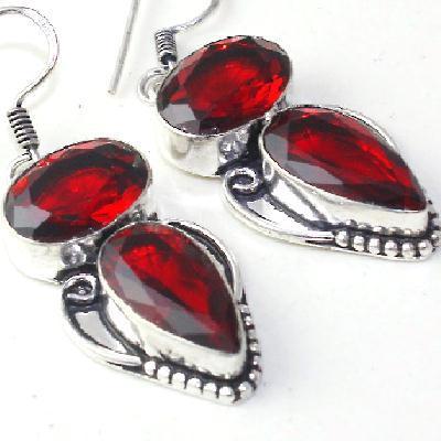 Gr 0628c boucles oreilles medievale grenat mozambique achat vente bijou argent 925