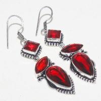 Gr 0629a boucles oreilles medievale grenat mozambique achat vente bijou argent 925