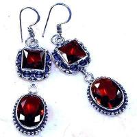 Gr 0645a boucles pendant oreilles grenat achat vente bijou esoterique argent 925