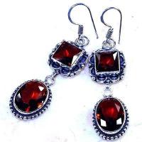 Gr 0645c boucles pendant oreilles grenat achat vente bijou esoterique argent 925