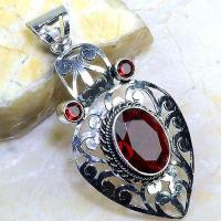 Gr 0651a pendentif pendant grenat 13x18mm antique medievale achat vente bijou argent 925