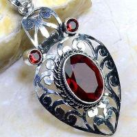 Gr 0651c pendentif pendant grenat 13x18mm antique medievale achat vente bijou argent 925