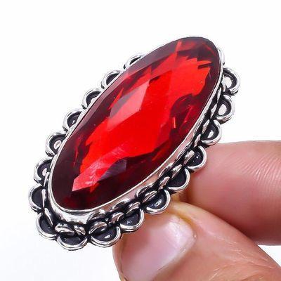 Gr 0681c bague chevaliere t57 grenat 14x36mm episcopale medievale achat vente bijou argent 925