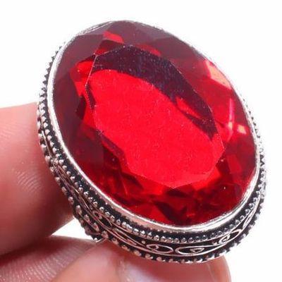Gr 0687c bague chevaliere t58 grenat 18x26mm episcopale medievale achat vente bijou argent 925