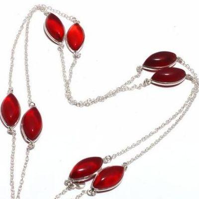 Gr 0701b collier parure sautoir 10x20mm rubis cachemire 18gr bijou ethnique achat vente