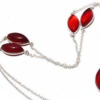 Gr 0701c collier parure sautoir 10x20mm rubis cachemire 18gr bijou ethnique achat vente