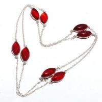 Gr 0701d collier parure sautoir 10x20mm rubis cachemire 18gr bijou ethnique achat vente