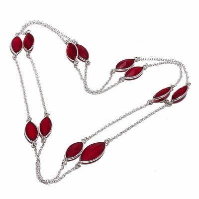 Gr 0701e collier parure sautoir 10x20mm rubis cachemire 18gr bijou ethnique achat vente