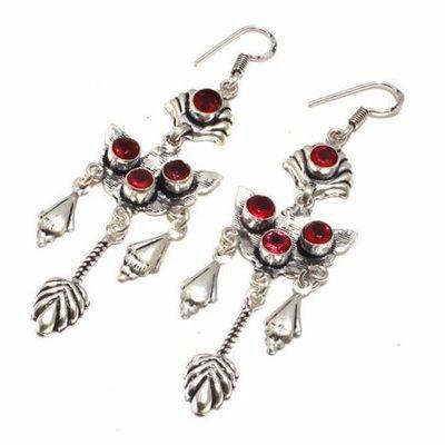 Gr 0712c boucles pendant oreilles grenat 10gr achat vente bijou ethnique argent 925