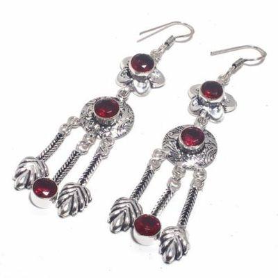 Gr 0714c boucles pendant oreilles grenat 12gr achat vente bijou ethnique argent 925