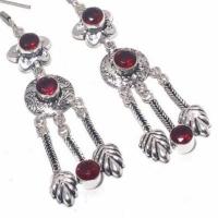 Gr 0714c boucles pendant oreilles grenat 12gr achat vente bijou ethnique argent 925