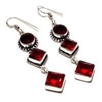 Gr 0721a boucles pendant oreilles grenat 12gr achat vente bijou ethnique argent 925