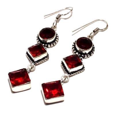 Gr 0721c boucles pendant oreilles grenat 12gr achat vente bijou ethnique argent 925