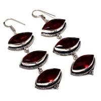 Gr 0723a boucles pendant oreilles grenat 21gr achat vente bijou ethnique argent 925