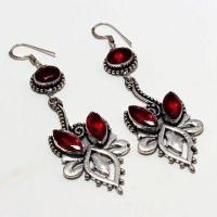 Gr 0725a boucles pendant oreilles grenat 21gr achat vente bijou ethnique argent 926