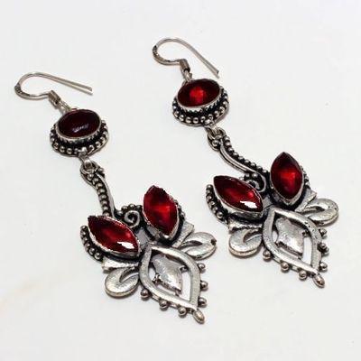 Gr 0725c boucles pendant oreilles grenat 21gr achat vente bijou ethnique argent 926