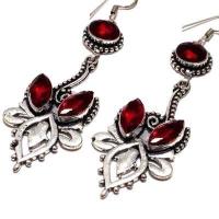 Gr 0725b boucles pendant oreilles grenat 21gr achat vente bijou ethnique argent 926