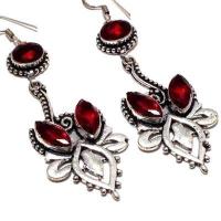 Gr 0725c boucles pendant oreilles grenat 21gr achat vente bijou ethnique argent 926