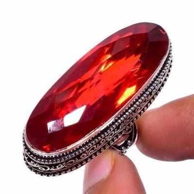 Gr 0732a bague chevaliere t54 grenat 19gr 15x40mm achat vente bijou ethnique argent 925