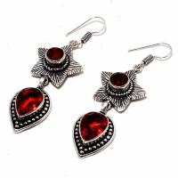 Gr 0754b boucles oreilles grenat 15gr 10x15mm achat vente bijou ethnique argent 925