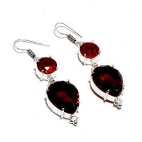 Gr 0755a boucles oreilles grenat 12gr 20x15mm achat vente bijou ethnique argent 925