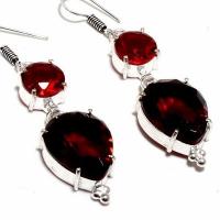 Gr 0755c boucles oreilles grenat 12gr 20x15mm achat vente bijou ethnique argent 925