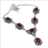 Gr 0772a collier parure sautoir grenat 24gr 10x15mm achat vente bijou ethnique argent 925