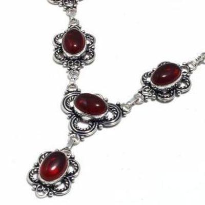 Gr 0772b collier parure sautoir grenat 24gr 10x15mm achat vente bijou ethnique argent 925