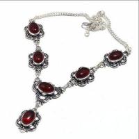 Gr 0772d collier parure sautoir grenat 24gr 10x15mm achat vente bijou ethnique argent 925