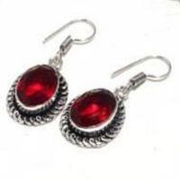 Gr 0774c collier boucles oreilles grenat 32gr 10x15mm achat vente bijou ethnique argent 925