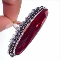 Gr 0816c bague chevaliere anneau t56 grenat rubis 15gr 10x45mm achat vente ethnique argent 925