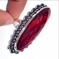 Gr 0817c bague chevaliere anneau t57 grenat rubis 16gr 12x45mm achat vente bijou argent 925