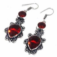 Gr 0820b boucles oreilles grenat 12gr 10x15mm achat vente bijou ethnique argent 925