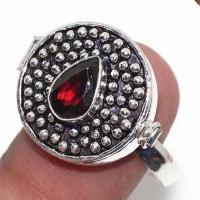 Gr 0848c bague chevaliere poison t64 grenat 7gr 8x6mm achat vente bijou ethnique argent 925