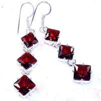 Gr 0851a boucles pendant oreilles grenat achat vente bijou esoterique argent 925