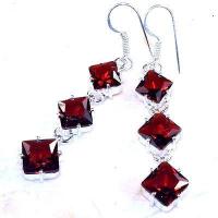 Gr 0851b boucles pendant oreilles grenat achat vente bijou esoterique argent 925