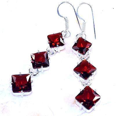 Gr 0851c boucles pendant oreilles grenat achat vente bijou esoterique argent 925