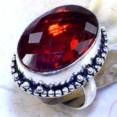 Gr 0858a bague grenat 12gr t60 13x23mm monture argent 925 medievale